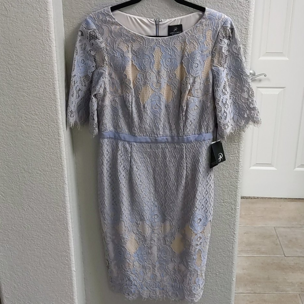 Light blue and cream lace dress